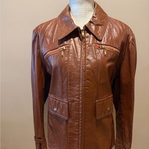 Vintage Brown Leather Women's Jacket